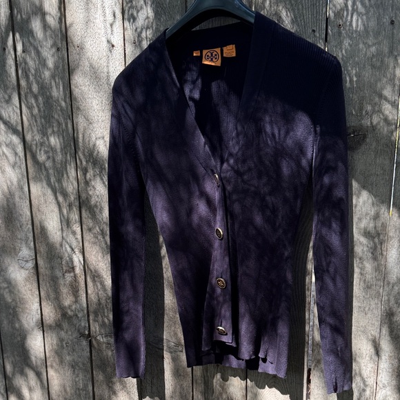 Tory Burch Deep Purple Cardigan - Picture 1 of 10